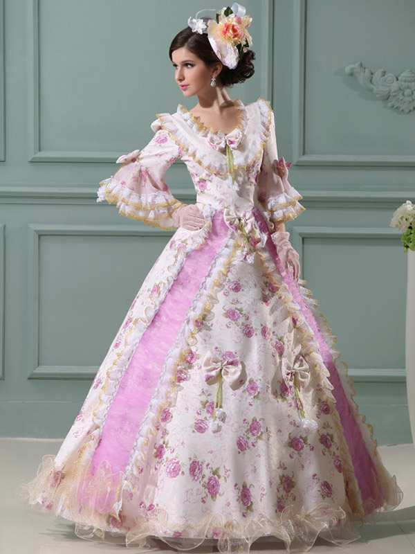 Lovely-Pink-Jacquard-Floral-Lace-Royal-Dress-270364-3
