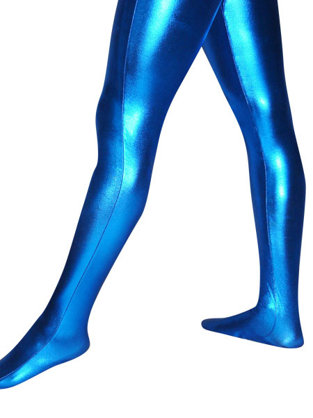 Image of Carnevale Shiny Metallic Blue Stockings Halloween