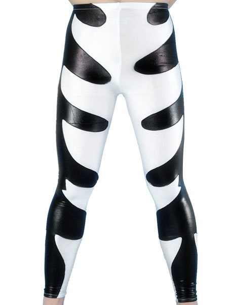 Image of Carnevale Bianco e nero lucido metallizzato Pants Halloween
