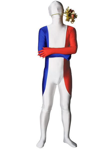 Image of Carnevale Pattern di Lycra francese Unisex Bandiera Suit Zentai Costume Halloween