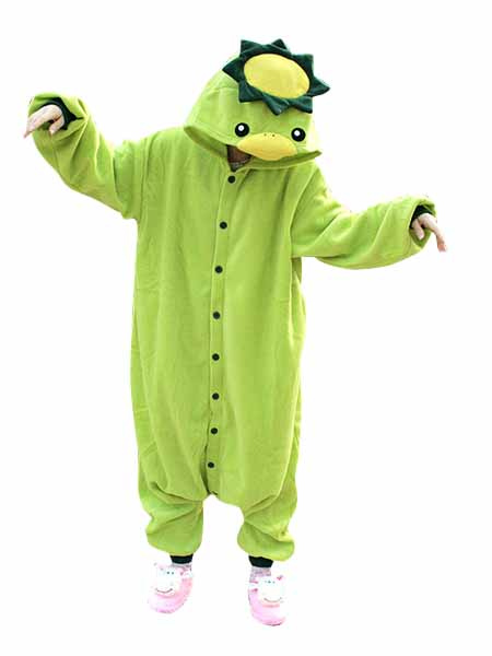 Image of Kigurumi Pajamas Kappa Onesie For Adult Green Animal Costume Halloween