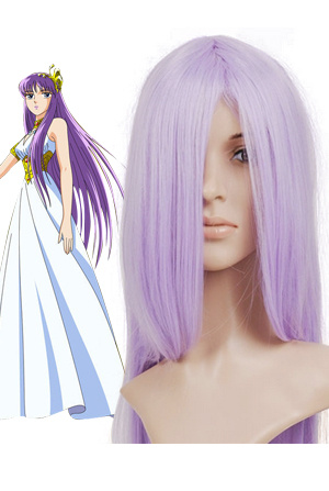 Image of Purple 100cm Saint Seiya Athena Nylon Cosplay Wig Halloween