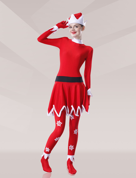 Image of Carnevale Red Unisex Lycra Zentai Bianco Vestito per Natale Halloween