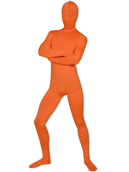 Image of Carnevale Vestito di arancione Lycra Zentai Men Halloween