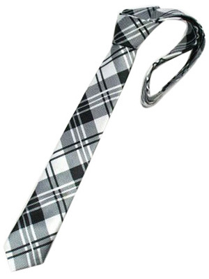 Einzelne Schwarz Weiß Check garngefärbtem Seide Herren Krawatten от Milanoo WW