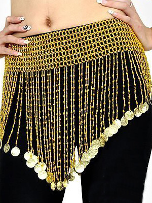 Image of Carnevale Accessorio elegante da ballo a fianco oro con cintura per donne Halloween