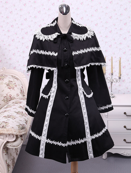manteau lolita doux en coton avec dentelle et châle déguisements halloween