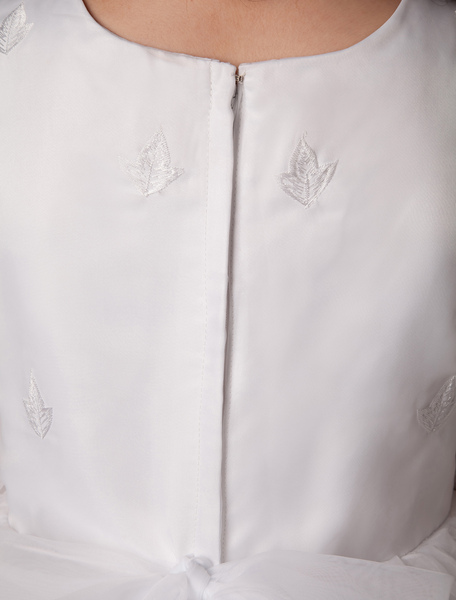 Blumenmädchen-Kleid in Weiß от Milanoo WW