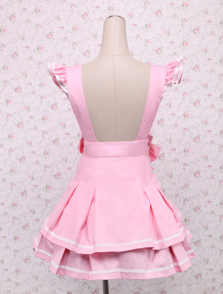 Milanoo Pink Cotton Multi Layer Lolita Skirt от Milanoo WW