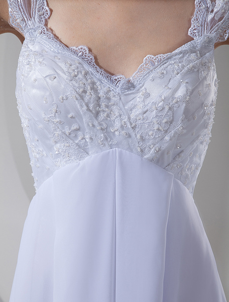 Etui-Brautkleid mit V-Ausschnitt in Weiß от Milanoo WW
