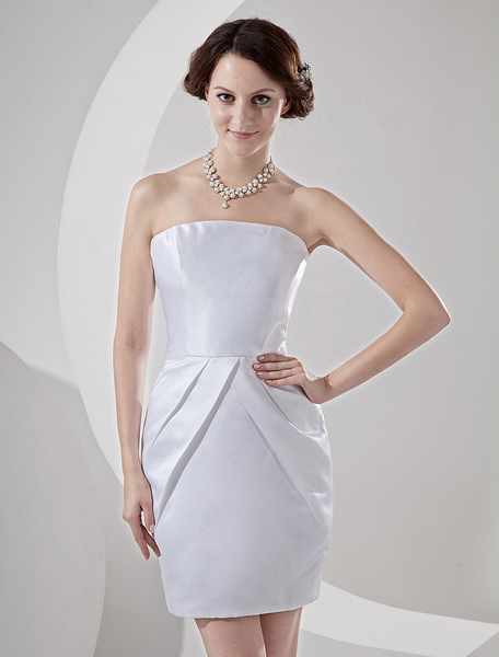 Etui-Brautkleid aus Satin in Weiß от Milanoo WW