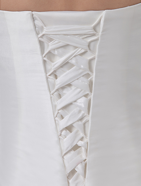 Glamouröses A-Linie-Brautkleid aus Taft mit Herz-Ausschnitt mit Falten Mini-Kleid in Weiß от Milanoo WW