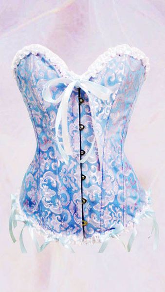 Image of Jacquard Lace Corsets And Panty Set