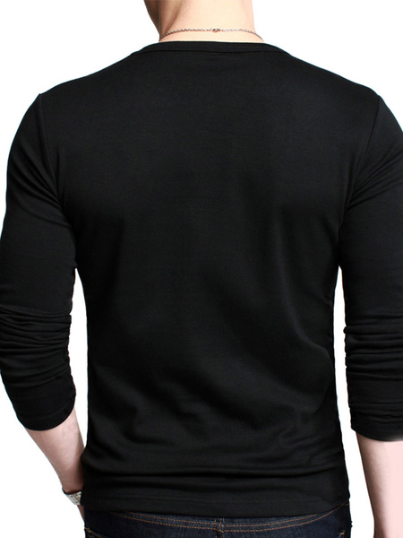 Einfarbiges V-Ausschnittliches Herren T-Shirt aus Baumwolle от Milanoo WW