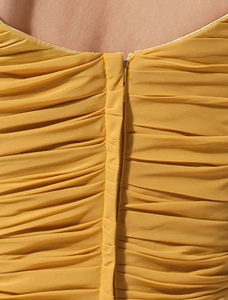 Brautjungfernkleid mit U-Halsausschnitt in Golden от Milanoo WW