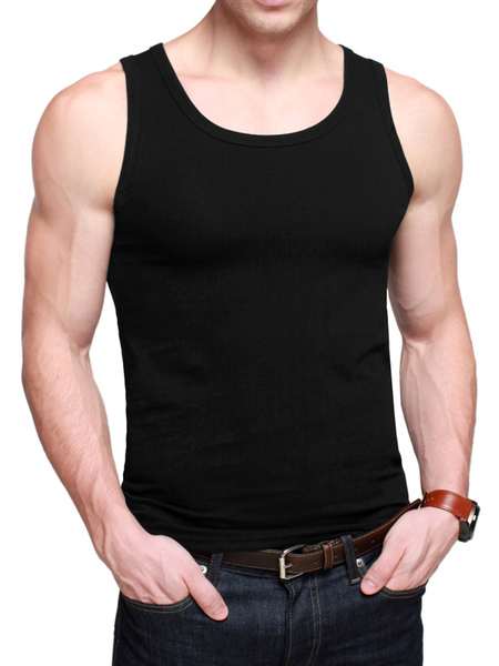Preiswertes Volltonfarbe T-Shirt aus Baumwolle mit hoher Qualität in Schwarz от Milanoo WW