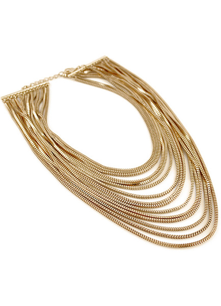 Attraktive Gold Metall nicht Stein Layered Fashion Halskette от Milanoo WW
