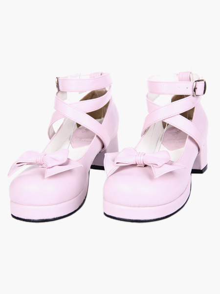 Image of 1 4 / 5''PU Heel Shoes Lolita Pink