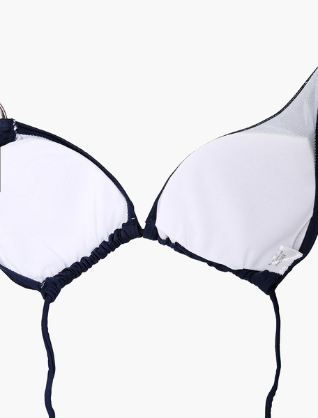 Stilvolles Bikini Set aus Nylon mit Kette in Schwarzblau от Milanoo WW