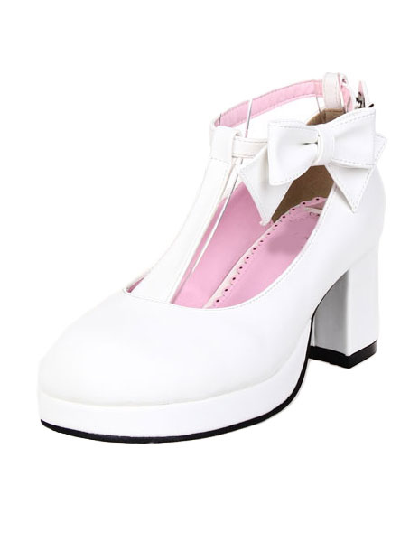 Image of T-Strap Lolita scarpe con fiocco Decor