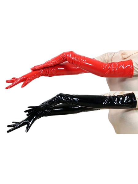 lingeries sexy accessoires sexuelles gants moulants longs pvc synthétique vernis unicolore lingeries sexy accessoires gants moulants