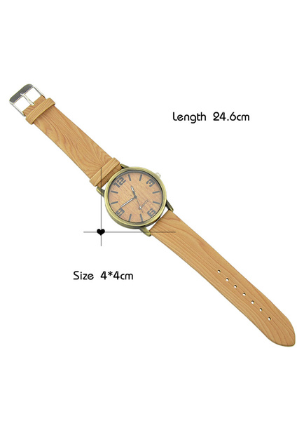 Wunderbarer Armbanduhr für Frauen Leder Es gibt keinen Schmuck. rund in Braun от Milanoo WW