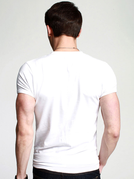 Preiswertes klassisches Herren T-Shirt aus Baumwolle mit V-Ausschnitt und hoher Qualität от Milanoo WW