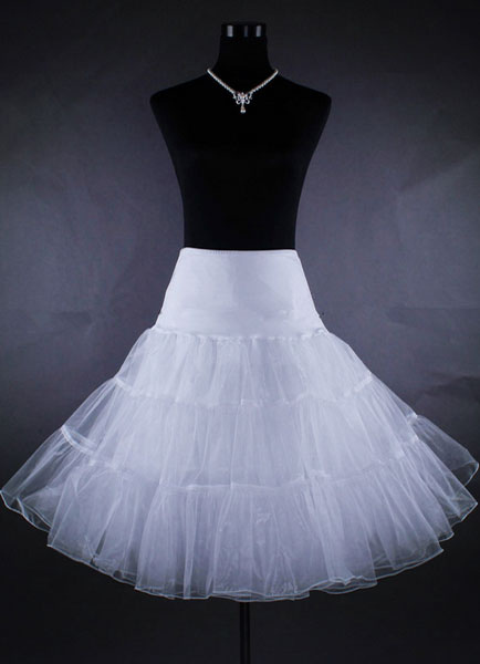 

Milanoo Short Wedding Petticoats White Taffeta Boneless A Line Bridal Petticoats, Black;white