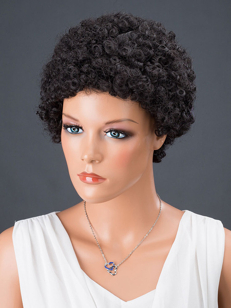 

Women's Hair Wigs Black Short Corkscrew Curls Synthetic Wigs