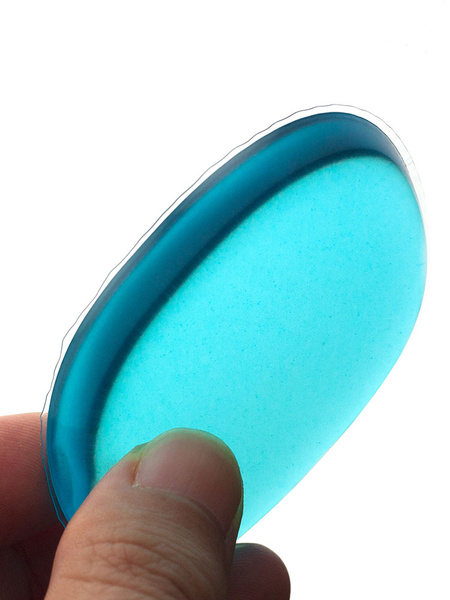 Image of Silica Powder Puffs Transparent Blue Oval Beauty Tool