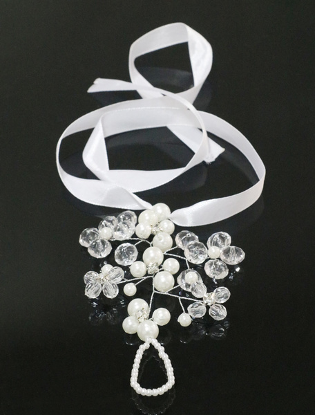 Hochzeit Schuhe Perlen Bänder baumelt Kristall elegante Schuhe Zubehör  im Strand-Style от Milanoo WW