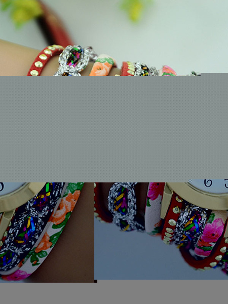 

Boho Wrist Watch Women's Round Dial Leather Wrap Band Analog Stylish Bracelet Watch