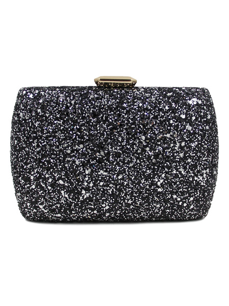 

Glitter Evening Handbags Black Sequin Horizontal Mini Wedding Clutch Bags, Silver;black;blond