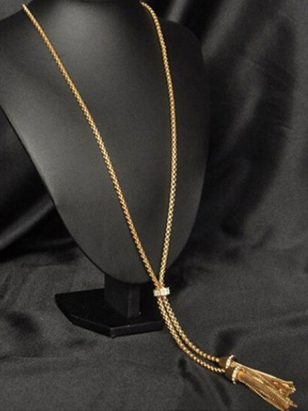 

Women's Gold Necklace Alloy Long Necklace With Fringe