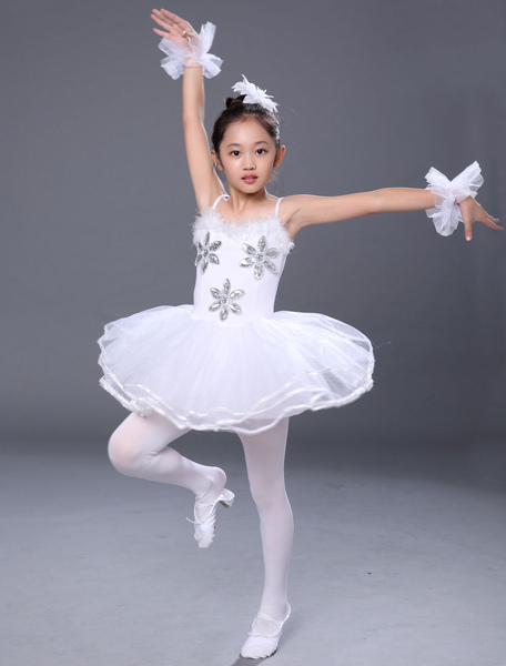 costume de danse de ballets 2024 blanc enfant cosplya strappy strass perlé tutu robes déguisements halloween