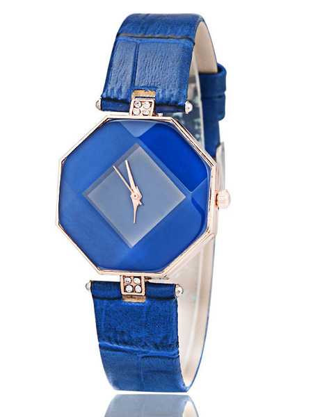 Hübscher Damen Armbanduhr mit Kunstdiamanten im schicken & modischen Style Leder от Milanoo WW