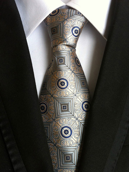 

Silver Grey Ties Plaid Jacquard Men's Neck Tie