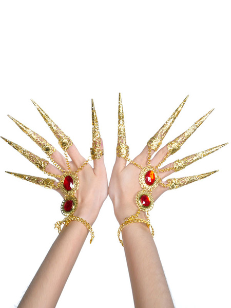 Image of Carnevale Costume da danza del ventre Interpretazione oro chiaro per donno bicolore accessori bracialetti Halloween