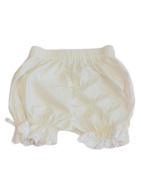 Milanoo Classic Lolita Bloomers Neverland Ruffles Ribbons White Lolita Shorts