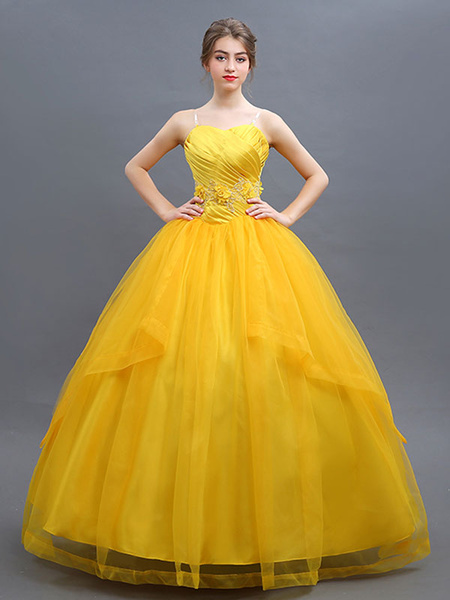 

Beauty And The Beast Costume 2017 Belle Cosplay Yellow Dress