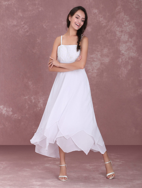 Milanoo Trägerloses Etui-Brautkleid in Weiß