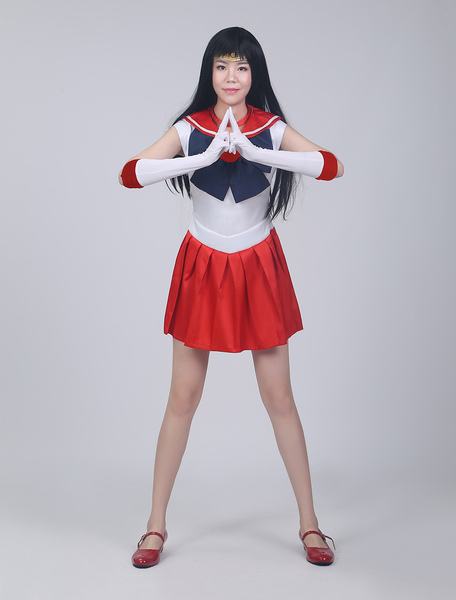 Image of Sailor Moon Sailor Mars Raye Hino Cosplay Costume Halloween
