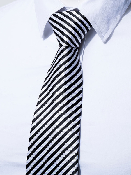 

Black Business Ties Men Striped Neck Tie