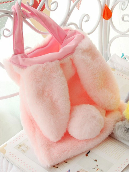 Milanoo Sweet Lolita Handbag Cute Bunny Ear Faux Fur Pink Lolita Bag