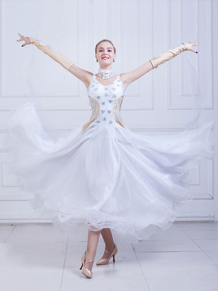 belle robe de bal performance color-block en organza pour adultes déguisements halloween