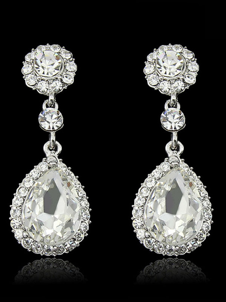 milanoo.com Drop Earrings Wedding Rhinestones Beaded Drop Earring Bridal Jewelry