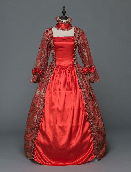 halloween costume rétro victorien robe baroque opéra robes de bal floral manches longues vintage costume