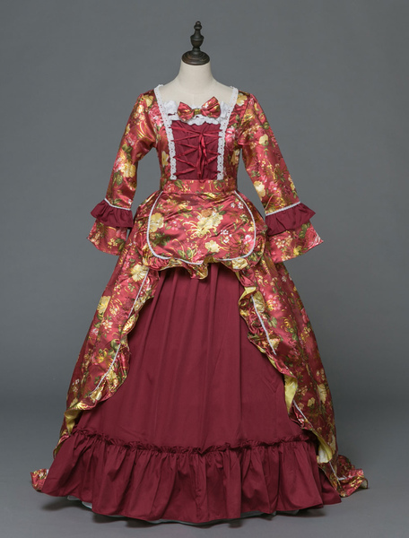 costume vintage opéra halloween rococo victorienne mascarade robes de bal royal manches longues rétro costume