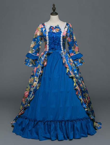 rétro costume opéra femmes robe rococo halloween victorian mascarade robes de bal royal à manches longues costume vintage
