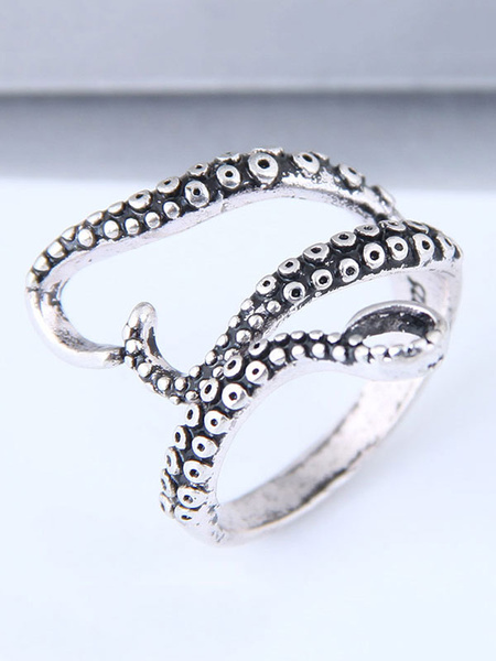 Image of Silver Open Ring Octopus Birthday Gift Jewelry